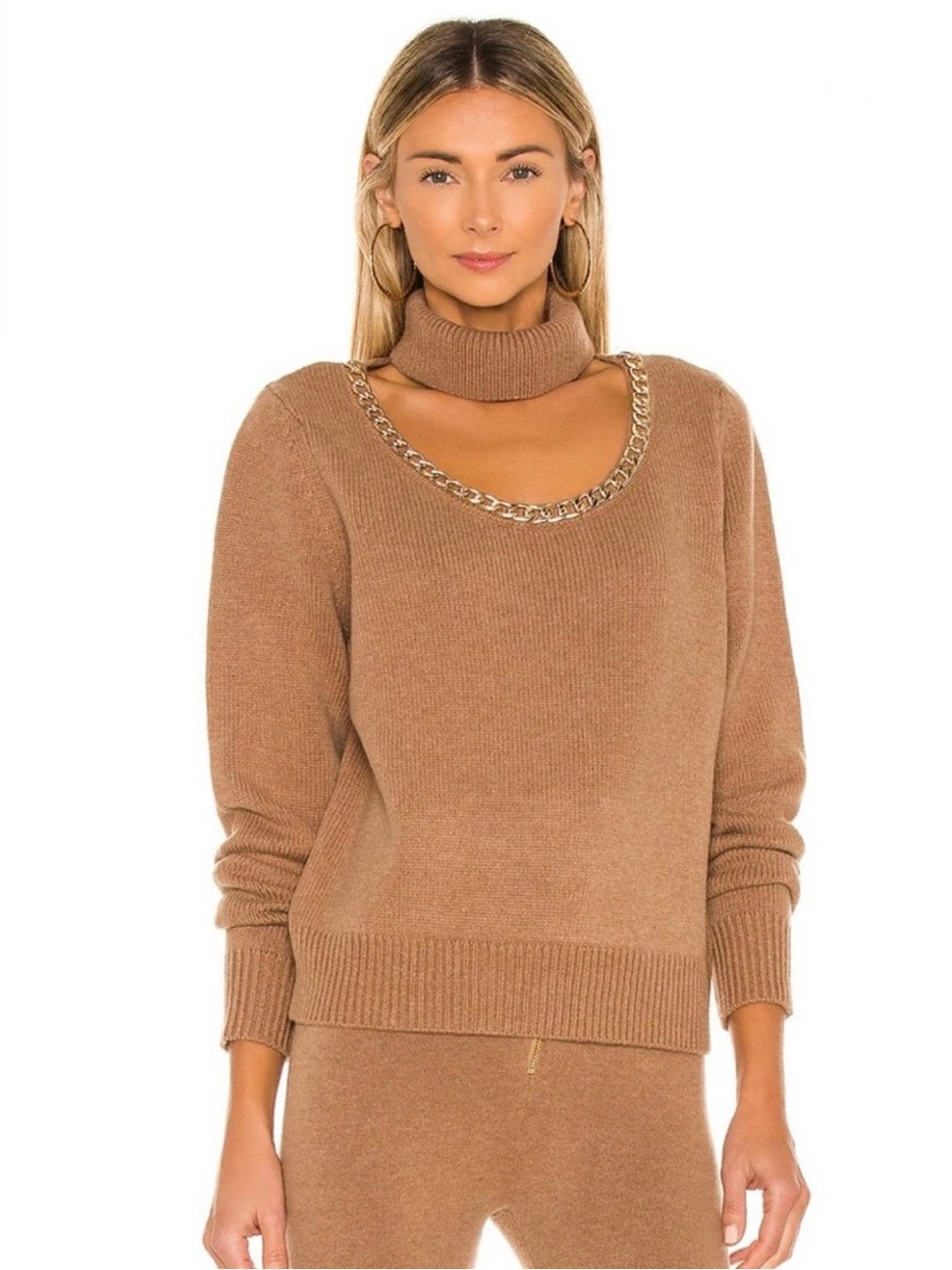 DIVINE HERITAGE REVOLVE BROWN WOOL TURTLENECK SWEATER